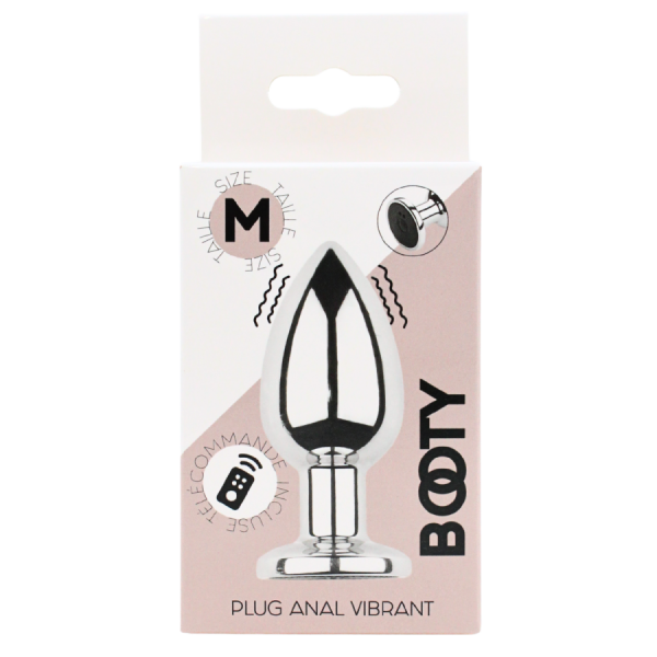Plug vibrant acier inoxydable anal taille M avec télécommande, USB BOOTY